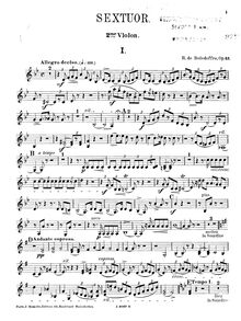 Partition violon 2, Sextet No.1, Op.43, Piano Quintet No.3 or Sextet No.1