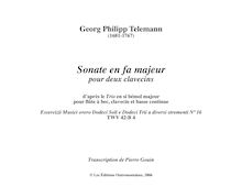 Partition , Dolce (Andante), Trio Sonata, B♭ major, Telemann, Georg Philipp