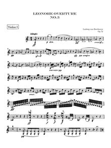 Partition violons I, Leonora Overture No. 3, C major, Beethoven, Ludwig van