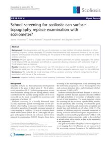 School screening for scoliosis: can surface topography replace examination with scoliometer?