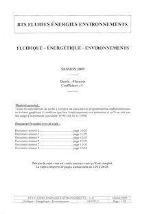 Fluidique - énergétique - environnements 2009 BTS Fluides énergies environnements