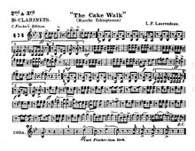 Partition clarinette 2/3 (B♭), pour Cake Walk, Marche Ethiopienne