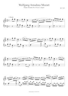 Partition , Rondo, Piano Sonata No.16, Sonata facile ; Sonata semplice ; Kleine Sonate ; Sonata for Beginners