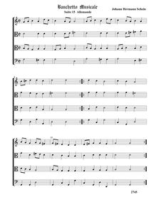 Partition  15, Allemande - partition complète (Tr T T B), Banchetto Musicale