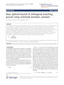 Near optimal bound of orthogonal matching pursuit using restricted isometric constant