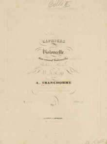 Partition violoncelle 2, 12 Caprices pour violoncelle, Op.7, Franchomme, Auguste