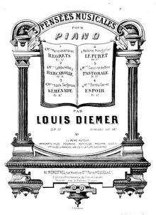 Partition No.4 -  Le Furet, Pensées musicales, Op.11, Diémer, Louis