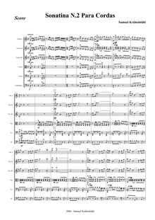 Partition complète, Sonatina pour cordes No.2, Sonatina, Krähenbühl, Samuel