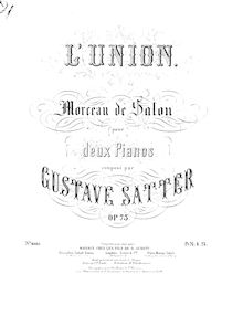 Partition Piano 2, L union, Morceau de salon, Satter, Gustav