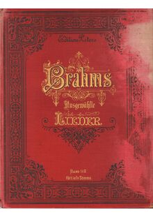Partition Cover page Peters, title page Simrock, 5 chansons, Brahms, Johannes