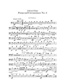 Partition Trombone 1, 2, 3, Tuba, Pomp et Circumstance, Op.39, Elgar, Edward par Edward Elgar