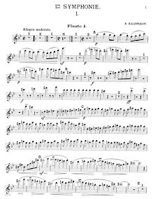 Partition flûte 1, Symphony No.1 en G minor, 1re Symphonie, Kalinnikov, Vasily