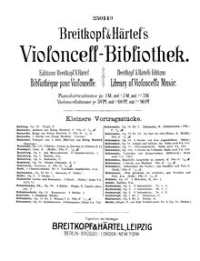 Partition de violoncelle, Fantasiestücke Op.12, Original: Phantasien, Op. 7 par Robert Schumann