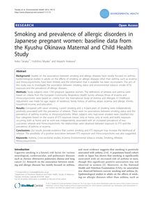 Smoking and prevalence of allergic disorders in Japanese pregnant women: baseline data from the Kyushu Okinawa Maternal and Child Health Study