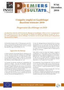 L’enquête emploi en Guadeloupe deuxième trimestre 2010