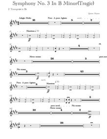 Partition trompettes 1/2 (B♭), Symphony No.3,  Tragic , B minor