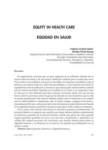 Equity in Health Care (Equidad en Salud)
