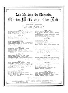 Partition Volume 5, Les maitres du clavecin, Clavier-musik aus alter Zeit ; Old Keyboard Music