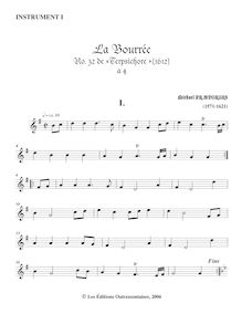 Partition Instrument I , partie, Terpsichore, Musarum Aoniarum, Praetorius, Michael