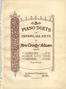 Partition couverture couleur, 3 Piano duos en Unfamiliar Keys, Op.20