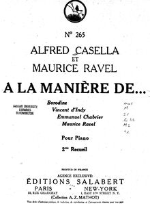 Partition complète, À la manière de Borodine, D♭ major, Ravel, Maurice par Maurice Ravel