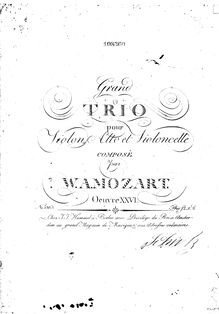 Partition violoncelle, Divertimento, Trio, E♭ major, Mozart, Wolfgang Amadeus