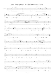 Partition ténor 2 , partie [G2 clef], Missa Papae Marcelli, Palestrina, Giovanni Pierluigi da par Giovanni Pierluigi da Palestrina