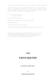 The Faith Doctor - A Story of New York