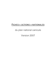 FICHES ACTIONS NATIONALES