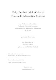 Fully realistic multi-criteria timetable information systems [Elektronische Ressource] / von Mathias Schnee