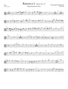 Partition ténor viole de gambe 1, alto clef, Fantasia pour 5 violes de gambe, RC 43