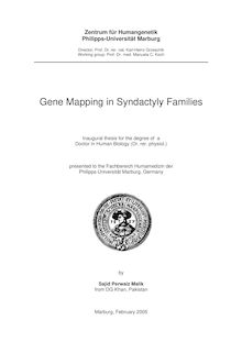 Gene mapping in syndactyly families [Elektronische Ressource] / by Sajid Perwaiz Malik