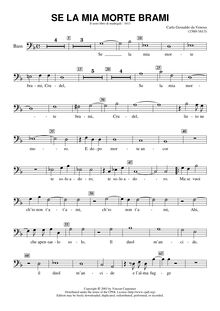 Partition basse (basse enregistrement ), madrigaux, Book 6, Gesualdo, Carlo par Carlo Gesualdo