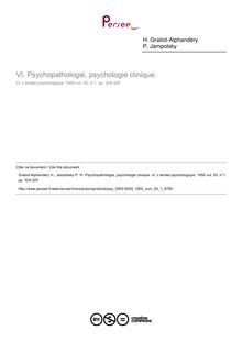 Psychopathologie, psychologie clinique. - compte-rendu ; n°1 ; vol.55, pg 324-325