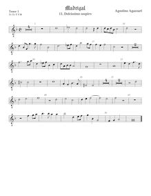 Partition ténor viole de gambe 1, octave aigu clef, Madrigali a 5 voci, Libro 2 par Agostino Agazzari