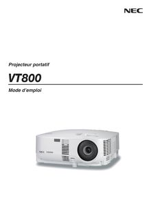 Notice Projecteur NEC  VT800
