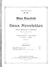 Partition de violoncelle, Deux Novelettes, Fairchild, Blair