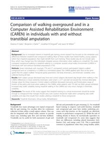 Comparison of walking overground and in a Computer Assisted Rehabilitation Environment (CAREN) in individuals with and without transtibial amputation