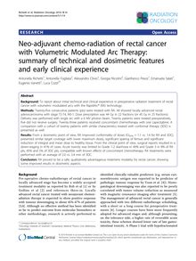 Neo-adjuvant chemo-radiation of rectal cancer with Volumetric Modulated Arc Therapy: summary of technical and dosimetric features and early clinical experience