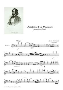 Partition parties complètes, Quartetto en La Maggiore per 4 flauti