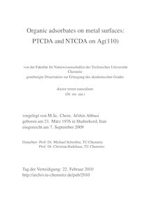 Organic adsorbates on metal surfaces [Elektronische Ressource] : PTCDA and NTCDA on Ag(110) / vorgelegt von Afshin Abbasi