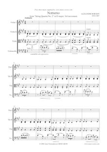 Partition complète, corde quatuor No.2 en D Major, D Major, Borodin, Aleksandr par Aleksandr Borodin