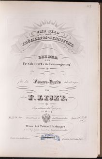 Partition Ihr Bild (S.560/8), Frühlings-Sehnsucht (S.560/9), Collection of Liszt editions, Volume 1