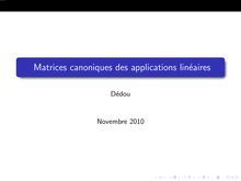Matrices canoniques des applications lineaires