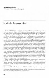 La négation des comparatives - article ; n°162 ; vol.40, pg 46-60