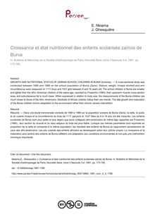 Croissance et état nutritionnel des enfants scolarisés zaïrois de Bunia - article ; n°3 ; vol.3, pg 173-190
