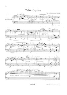 Partition complète, Valse-caprice für das Pianoforte, op. 31, Scharwenka, Xaver