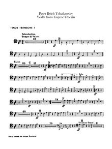 Partition Trombone 1, 2, 3 (ténor, basse clefs), Eugene Onegin, Евгений Онегин ; Yevgeny Onegin ; Evgenii Onegin