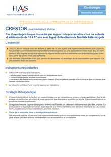 CRESTOR - Synthèse d avis CRESTOR Enfant - CT-8367