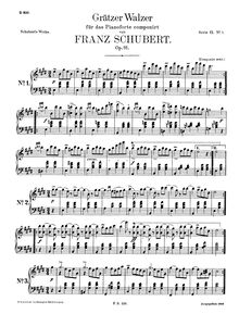 Partition complète, Graz valses, D.924 (Op.91), Schubert, Franz par Franz Schubert